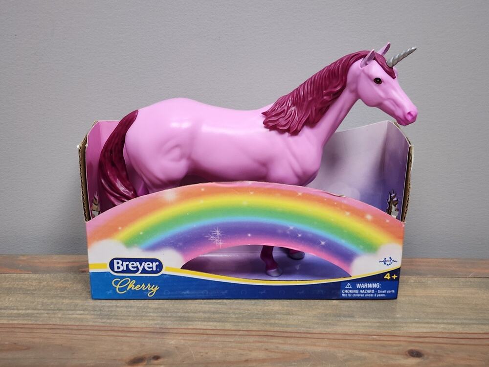 Breyer Paddock Pals "Cherry" Toy Horse 2023 Pink Unicorn in Paddock Package
